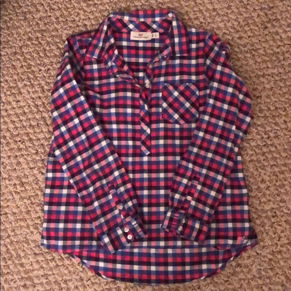 Vineyard vines girls flannel popover